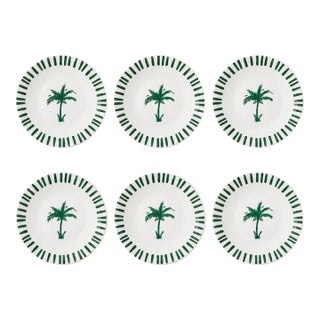 Set of Six Fern & Co. For Anthropologie "Palm Tree" Salad Plates For Sale