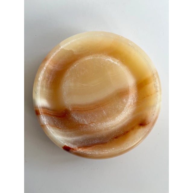 Tan Mid Century Marble Onyx Ashtray Catchall Dish in Neutral Coastal Sand Color For Sale - Image 8 of 11