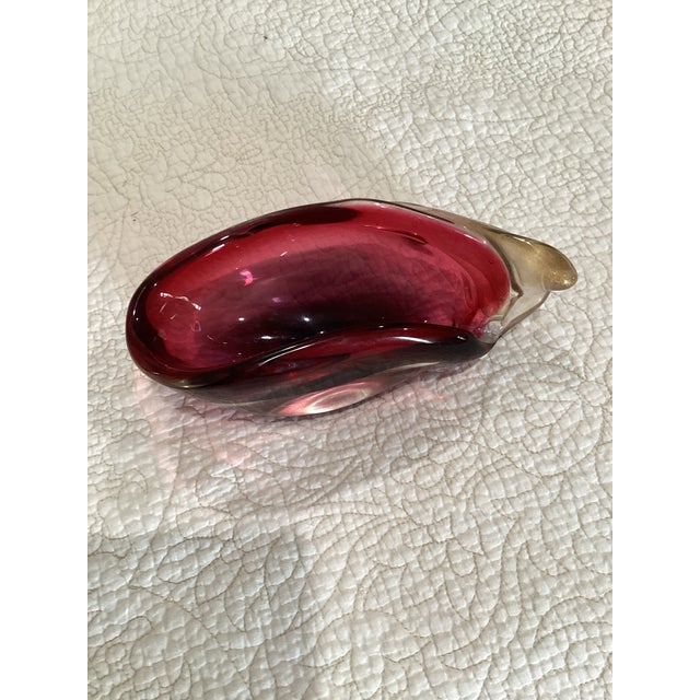 Flavio Poli Flavio Poli Designed Seguso Made Murano Ruby & Gold Leaf Bowl For Sale - Image 4 of 6