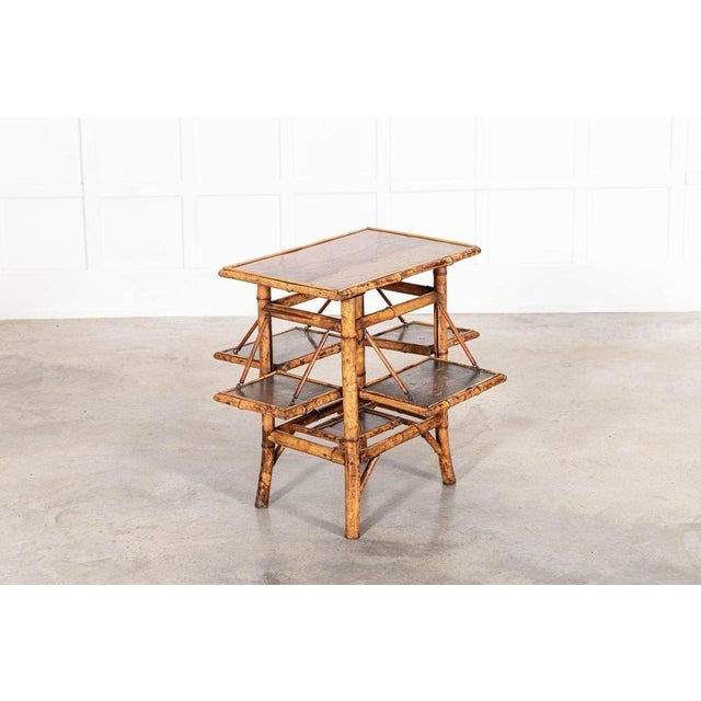 19th Century French Bamboo & Lacquer Side Table, 1870 For Sale - Image 3 of 17