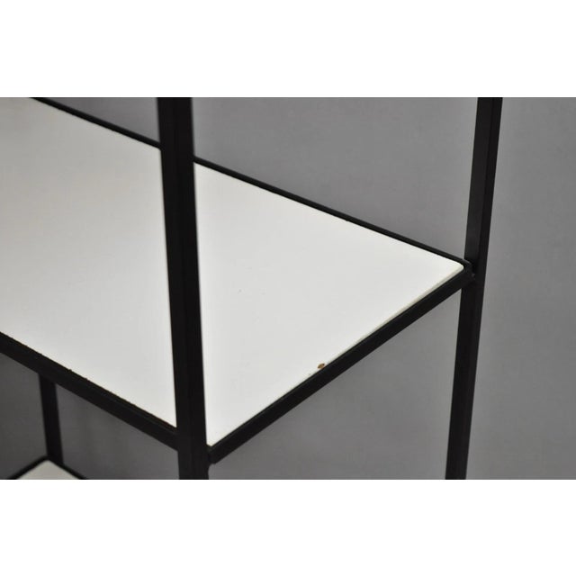 Vintage Mid Century Modern Narrow Arched Wrought Iron Etagere Bookcase - A Pair For Sale - Image 11 of 14