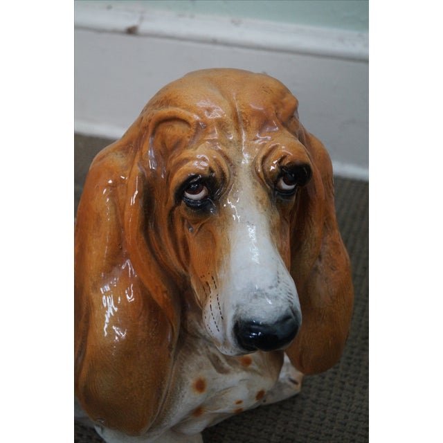 Vintage Italian Ceramic Bassett Hound Dog Statue Chairish