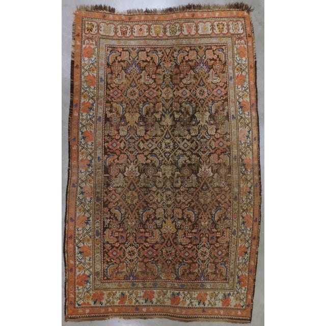Early 20th Century Antique Hand Knotted Caucasian Wool Rug 4'7"x 7'5" For Sale - Image 13 of 13
