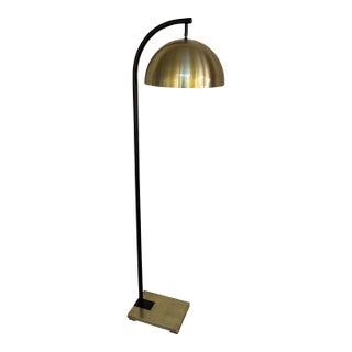 Black & Brass Floor Lamp. For Sale