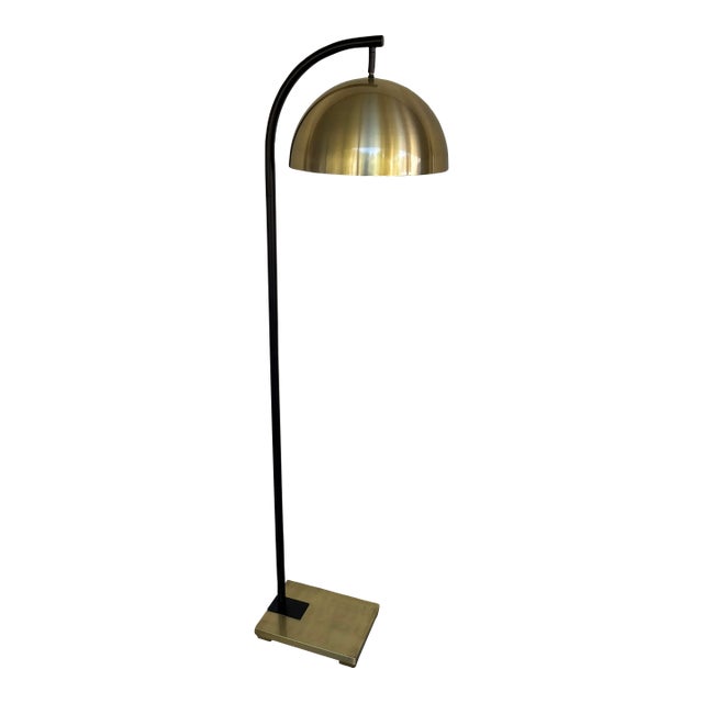 Black & Brass Floor Lamp. For Sale