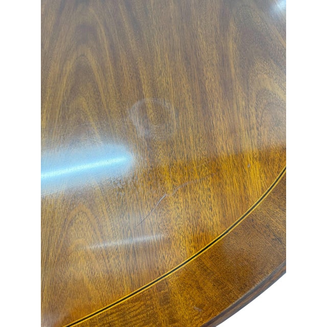 Late 20th Century Kindel Councill Banded Oval Dining Table With 2 Leaves For Sale - Image 9 of 12