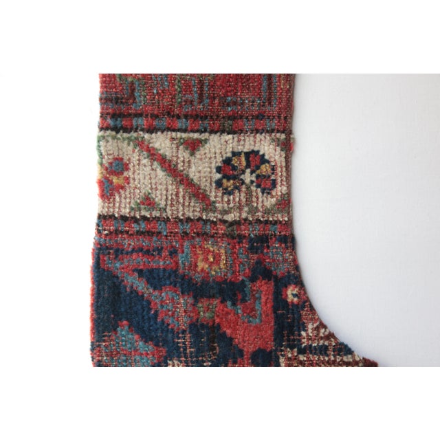 1910s Antique 1910s Hand Knotted Christmas Decor Stocking Sock For Sale - Image 5 of 6