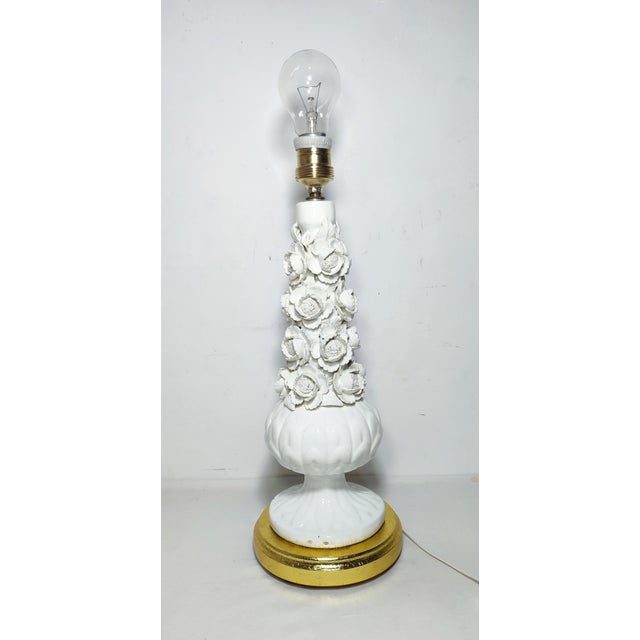 Gold Ceramic Table Lamp from Manises, Spain, 1970s For Sale - Image 8 of 8