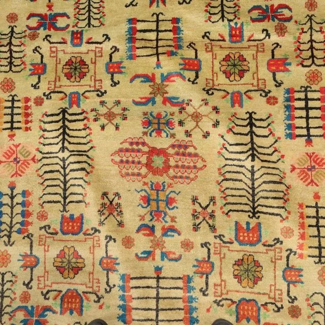 Samarkand Rug in Wool and Cotton For Sale - Image 5 of 9