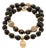 Onyx Stone Mantra Beaded Elephant Charm Bracelet Set For Sale