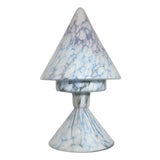 Vintage Cubist-Style Pastel Glass Pastel Blue Glass Table Lamp, 1920s For Sale