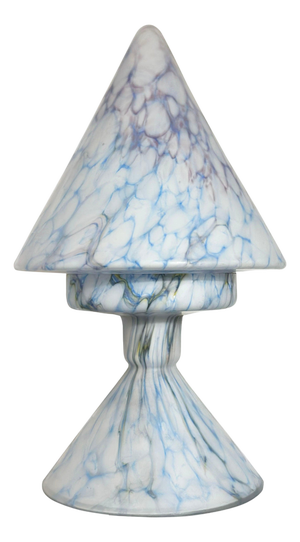 Vintage Cubist-Style Pastel Glass Pastel Blue Glass Table Lamp, 1920s