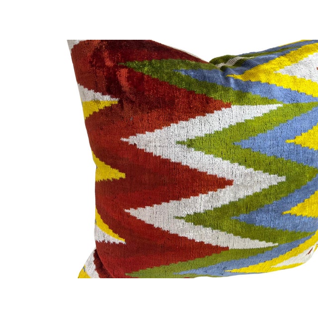 Large Silk Cushion Cover with Zigzag Design, 2000s For Sale - Image 9 of 11