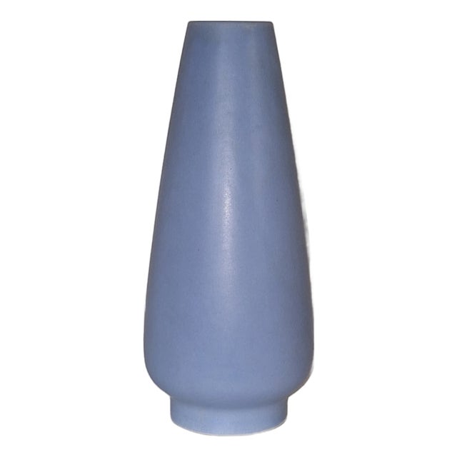 Vintage German Ceramic Vase with Blue Glaze, 1970s For Sale