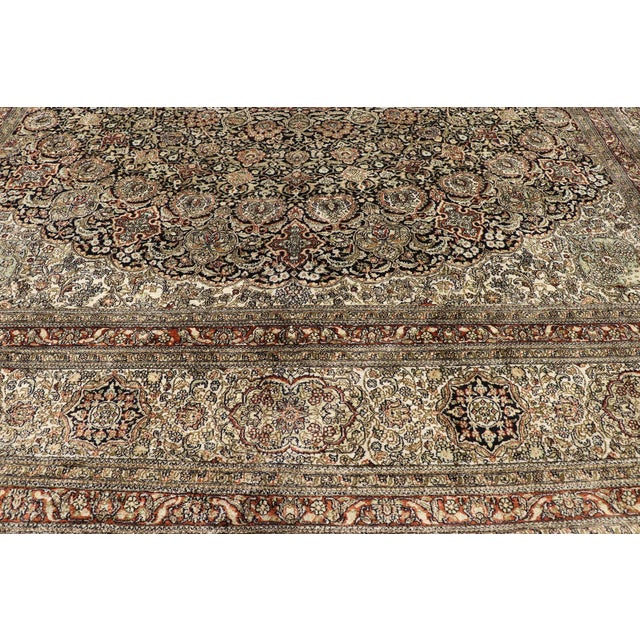 Vintage Turkish Silk Hereke Rug, 08'06 X 10'02 For Sale - Image 4 of 8