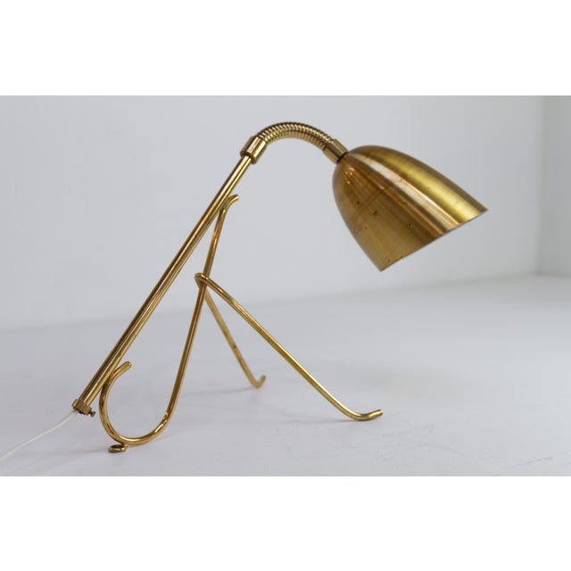 Mid-Century Modern Swedish Brass Table Lamp, 1950s For Sale - Image 3 of 18