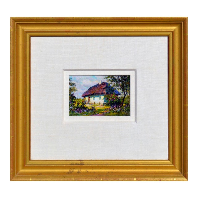Spring Cottage Landscape by Anatoly Petrovitch Krisochenko For Sale