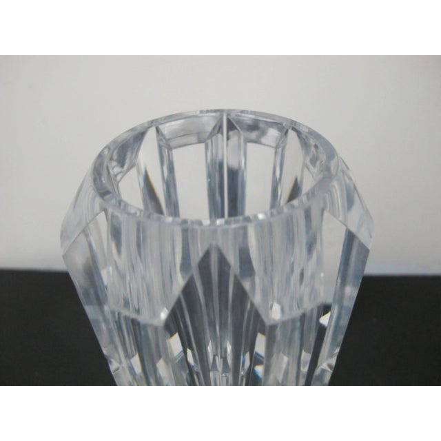 1970s Orrefors Vintage Swedish Clear Faceted Crystal Glass 7" Tall Vase For Sale - Image 5 of 10