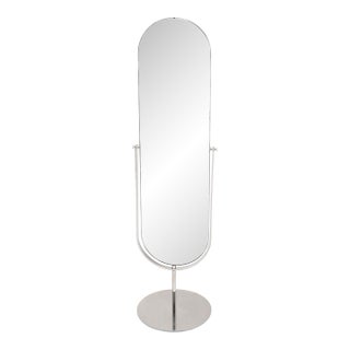 Modernist, French Psyche Mirror, Chrome, Circa 1970 For Sale