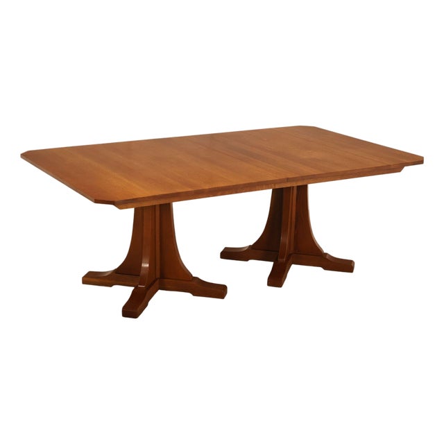 Stickley Mission Collection Oak Double Pedestal Dining Table For Sale