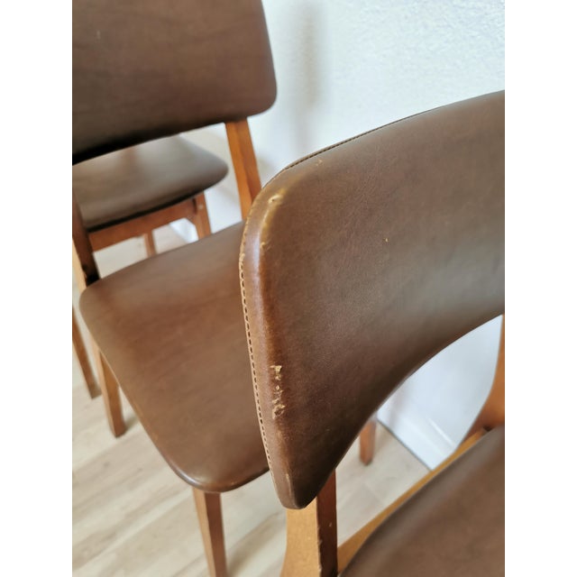 Mid-Century Dining Chairs with Leather Seats from Stol Kamnik, 1970s, Set of 4 For Sale - Image 12 of 18