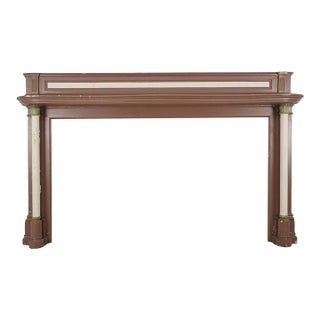 Colonial Revival Painted Wood Pilaster Mantel For Sale