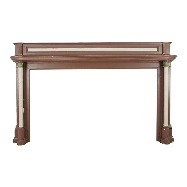 Colonial Revival Painted Wood Pilaster Mantel For Sale