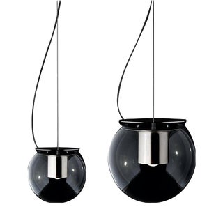 Nickel Globe Pendant Lamps by Joe Colombo for Oluce, Set of 2 For Sale