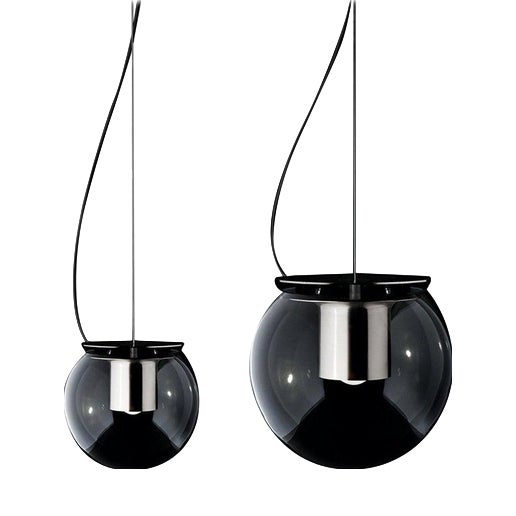 Nickel Globe Pendant Lamps by Joe Colombo for Oluce, Set of 2 For Sale