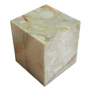 Onyx Cube Table in Light Green by Forzini For Sale