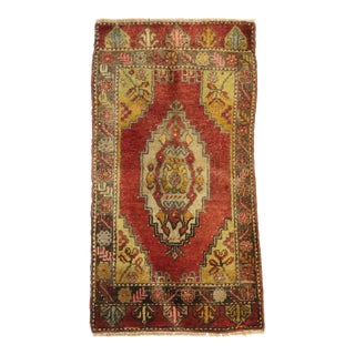 Vintage Turkish Yastik Rug - 01'10 X 03'04 For Sale