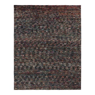 Contemporary Textured Mosaic Wool & Natural Silk Rug by Rug & Kilim, India For Sale