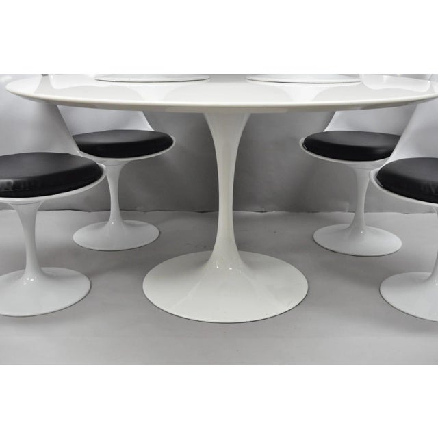 Starway Contemporary Modern Tulip Style Dining Set Table & 6 Chairs - 7 PCS For Sale - Image 4 of 18