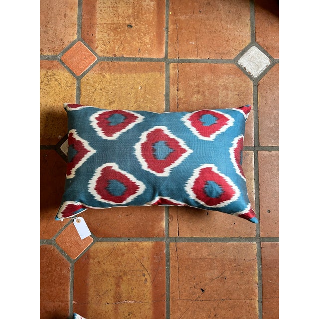 Textile Handwoven Silk Ikat Pillow For Sale - Image 7 of 8