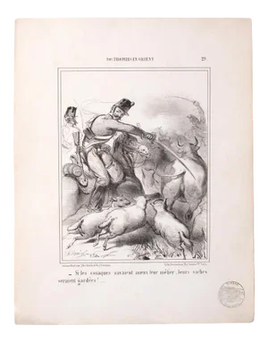 Unknown - the Hunting - Original Lithograph on Paper - 19th Century