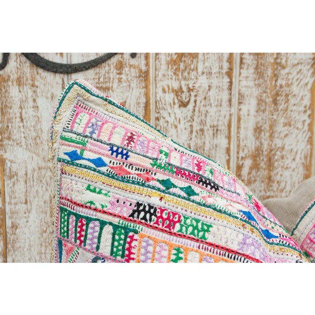 Early 21st Century Yaasir Antique Tribal Grain Sack Pillow For Sale - Image 5 of 10