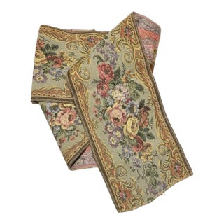 1980s Floral Tapestry Border Fabric- 1¼ Yards For Sale