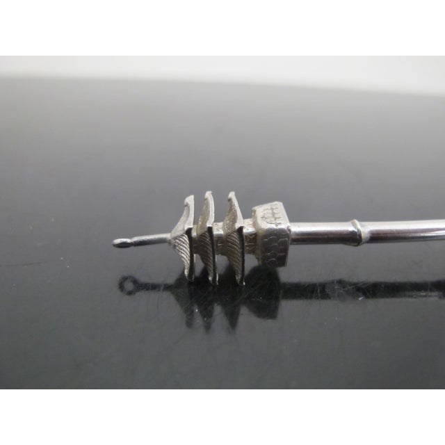 Japanese .900 Sterling Silver Charm Demitasse Spoon Set of 6 For Sale - Image 4 of 11