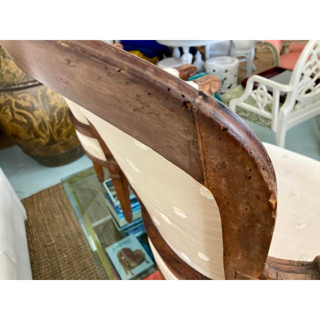 Wood French 18th Century Hand Carved Fauteuil Chairs - a Pair For Sale - Image 7 of 12