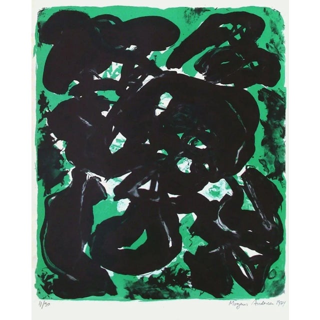 Abstract 1974 Mogens Andersen Composition Lithograph For Sale - Image 3 of 3