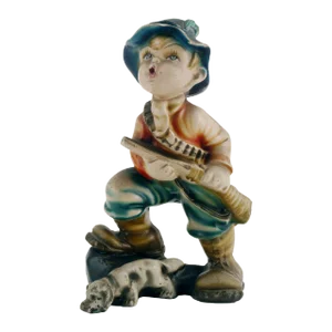 Italian Art Deco Polychrome & Plaster Figurine, 1931