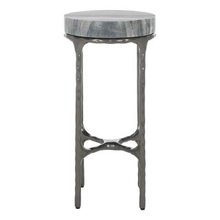Castiel Hammered Side Table in Grey Marble For Sale