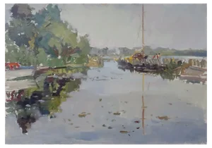 Lidija Auza, Lake, Oil on Canvas