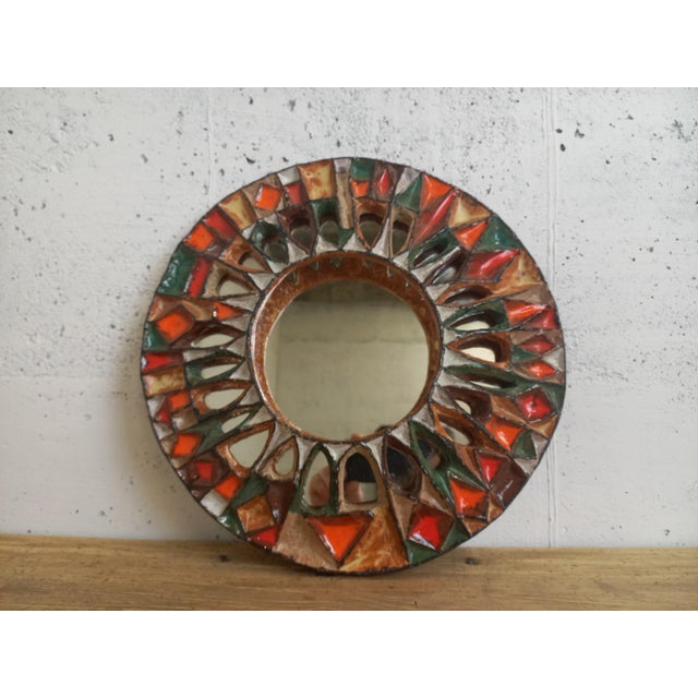 Ceramic Mirror by Roland Zobel, 1960s For Sale - Image 7 of 18