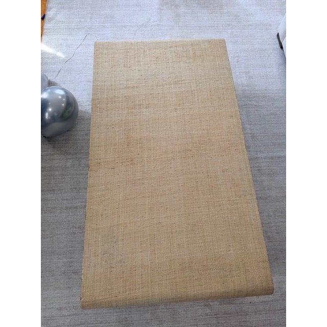 Beige Crate & Barrel Meadow Grasscloth Coffee Table For Sale - Image 8 of 12