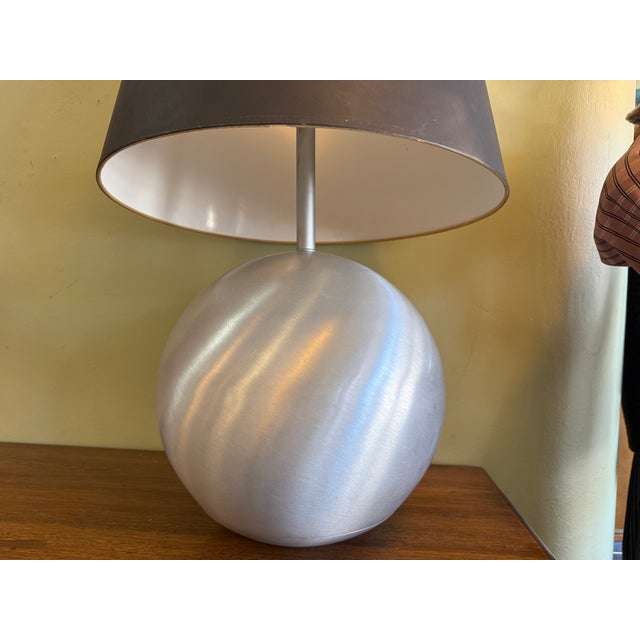 Mid-Century Modern Russel Wright for Raymor Aluminum Ball Table Lamp C1930s For Sale - Image 3 of 11