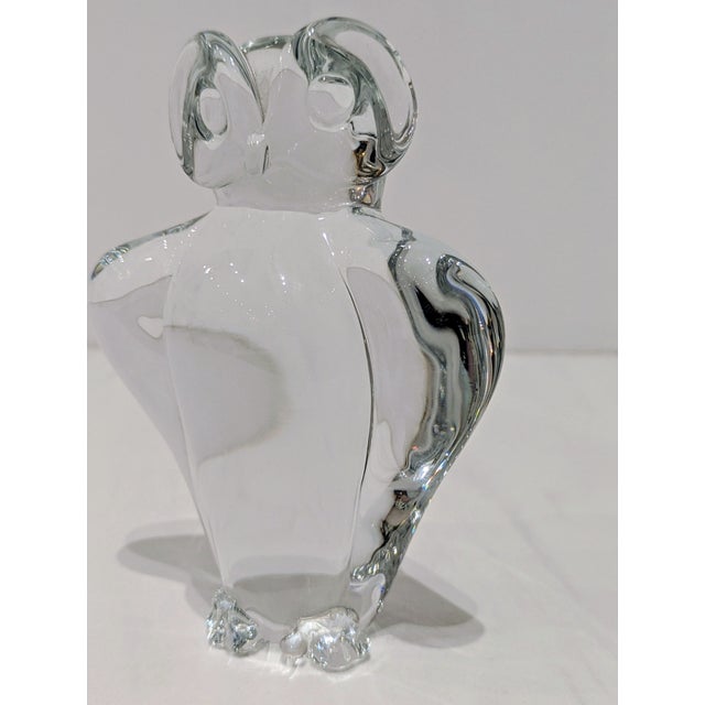 Mid 20th Century Glass Owl Paperweight | Scandinavian C. 1970s For Sale - Image 5 of 5