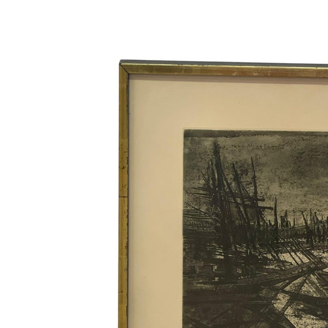 Metal Late 20th Century Signed Limited Edition Harbor Boats Art. For Sale - Image 7 of 10