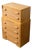 Early 20th Century Art Deco Blonde Wood Highboy Dresser With Carved Detail For Sale