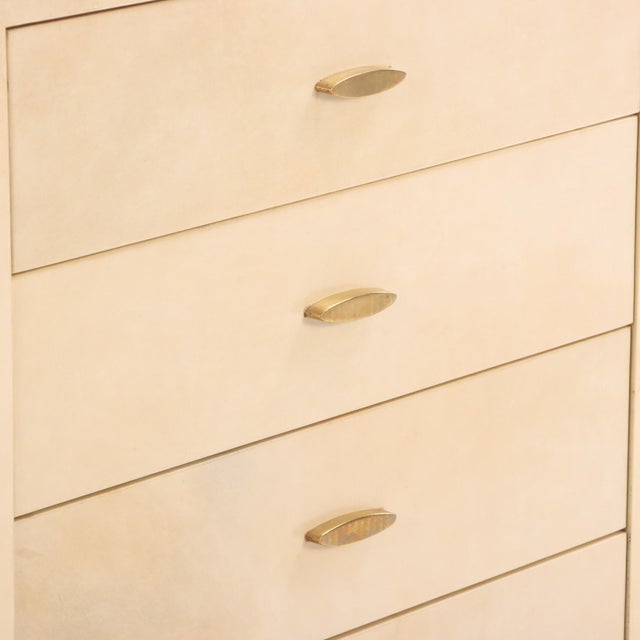 Mid-Century Parchment Covered Commode or Night Stand, C. 1960. For Sale In Philadelphia - Image 6 of 7